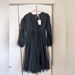 Girls Dainty Jewell's 2X (12-14) Elegant Black Sheer Dress NWT